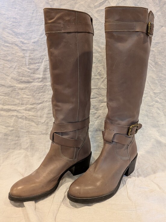 Shoes - AGL Attilio Giusti Leombruni Leather Knee High Buckle Boots Italy size 38/US 7.5